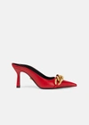 Versace Medusa Chain Nappa Leather Mules In Red