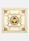 Versace La Coupe Des Dieux Print Silk Foulard In White/gold