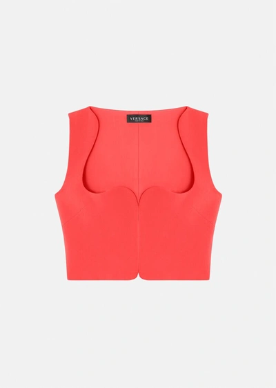 Versace Cocktail & Evening Stretch Cady Crop Top In Red