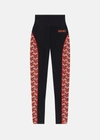 Versace Greca Signature Accent Gym Leggings In Print
