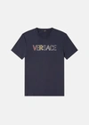 Versace Logo T-shirt In Navy