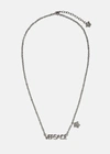Versace Logo Necklace In Silver