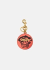 Versace Medusa Tag Bag Charm In Black+caramel