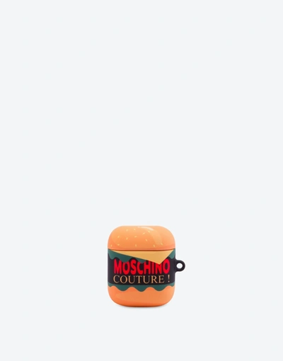 Moschino Hamburger Air Pod Case In Yellow