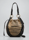 Ulla Johnson Hilma Cotton Drawstring Bucket Bag In Okapi