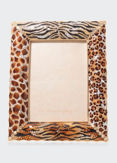 Jay Strongwater 5" X 7" Mixed Animal-print Picture Frame In Jungle