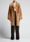 Yves Salomon Oversized Shearling Coat In A2049-sarrasin