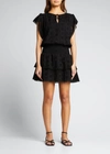 Melissa Odabash Keri Broderie Anglaise Cotton Minidress In Black