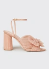 Loeffler Randall Camellia Pleated Knot Ankle-strap Sandals In Beauty