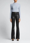 Shop L Agence Marty Ultra High-rise Coated Flare Jeans In Noir Coated