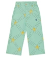 The Animals Observatory Colt Printed Cotton And Linen Pants In Blue