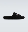 Balenciaga Political Campaign Furry Slides In Black/white/red