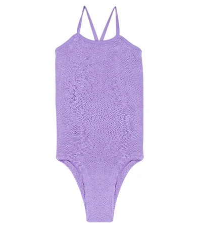 Hunza G Kids' Margot Swimsuit In Lilac