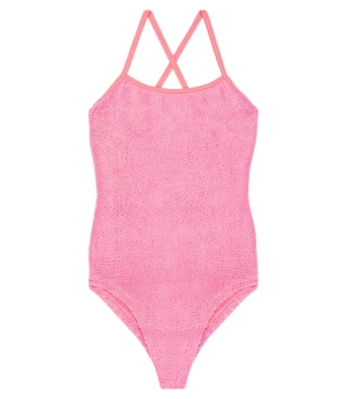 Hunza G Kids' Margot Swimsuit In Bubblegum