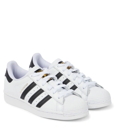 Adidas Originals Kids' Superstar Leather Sneakers In White