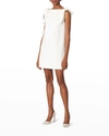 Carolina Herrera Bow-shoulder Mini Shift Dress In White