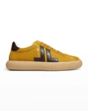 Lanvin Men's Glen Suede & Leather Low-top Sneakers In 8964 - Mustard/br