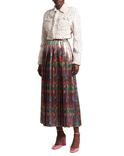 Valentino Multicolor Pleated Skirt - Atterley