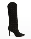 Schutz Maryana Studded Suede Tall Boots In Black