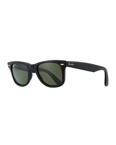 Ray Ban Polarized Classic Wayfarer Sunglasses In Black