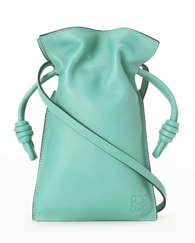 Loewe Flamenco Pocket Leather Crossbody Bag In Fresh Mint