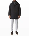 Andrew Marc Shelton Cool Touch Regular Fit Quilted Down Parka With Removable Shearling Trimmed Bib In Black