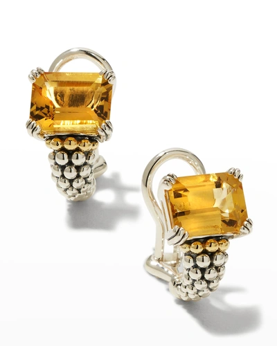 Lagos Small Glacier Citrine Half Hoop Earrings In Citrine