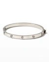 Tory Burch Miller Stud 5mm Hinge Bracelet In Silver