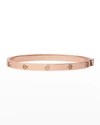 Tory Burch Miller Stud 5mm Hinge Bracelet In Rose Gold