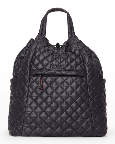 Mz Wallace Metro Small Quilted Backpack Bag In Black