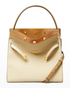 TORY BURCH LEE RADZIWILL PEBBLED LEATHER DOUBLE BAG,PROD244270107