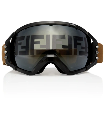 Fendi Ff-logo Ski Goggles In Black