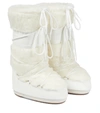 Moon Boot Icon Faux Fur And Faux Leather Snow Boots In Optical White