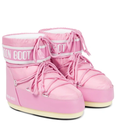 Moon Boot Icon Low Nylon Snow Boots In Pink