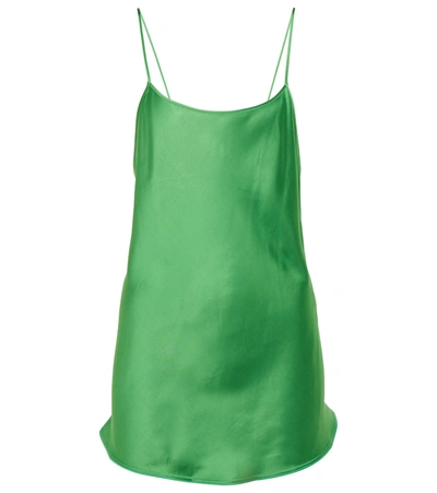 Victoria Beckham Satin Camisole In Emerald