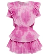 Loveshackfancy Natasha Dress In Island Pink Hand Dye In Begonia Hand Dye