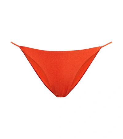 Jade Swim Bare Minimum Bikini Bottoms In Orange Sheen