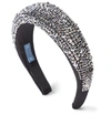Prada Crystal-embellished Headband In Black