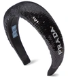 Prada Sequin-embellished Logo-detail Headband In Nero+bianco