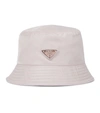 Prada Nylon Bucket Hat In Alabastro