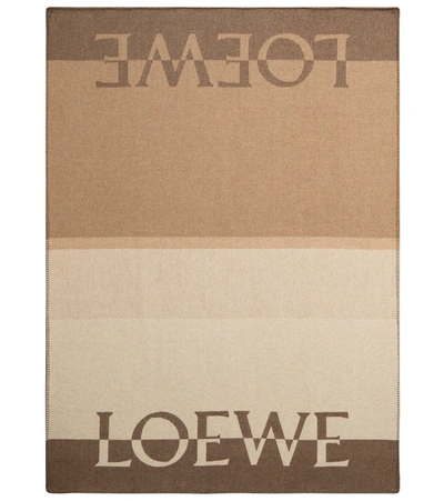 Loewe Wool And Cashmere Blanket In Beige