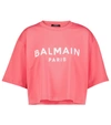 BALMAIN LOGO棉质短款T恤,P00637326