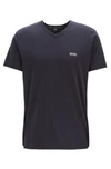 Hugo Boss Regular-fit V-neck T-shirt In Soft Cotton In Blue