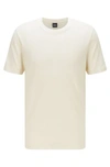 Hugo Boss Cotton-blend T-shirt With Bubble-jacquard Structure- White Men's T-shirts Size L