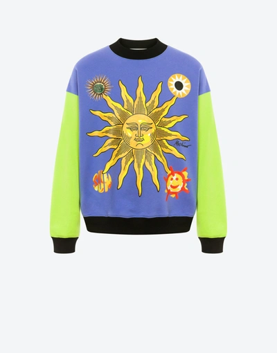 Moschino Sun Smiley®organic Cotton Sweatshirt In Lilac
