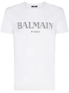 Balmain Paris Logo Print Cotton T-shirt In White