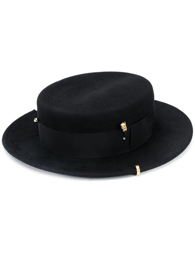 Ruslan Baginskiy Canotier Hat With Chain In Black