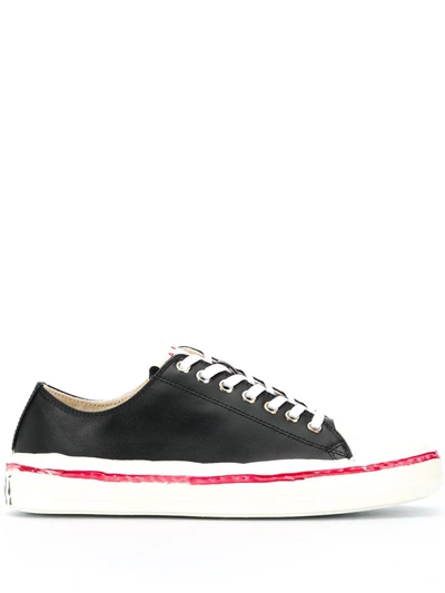 Marni Lace-up Sneakers In Leather In Black