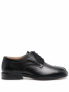 Maison Margiela Black Leather Tabi Lace-up Shoes In Black
