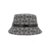 Loewe Leather-trim Jacquard-canvas Bucket Hat In Navy